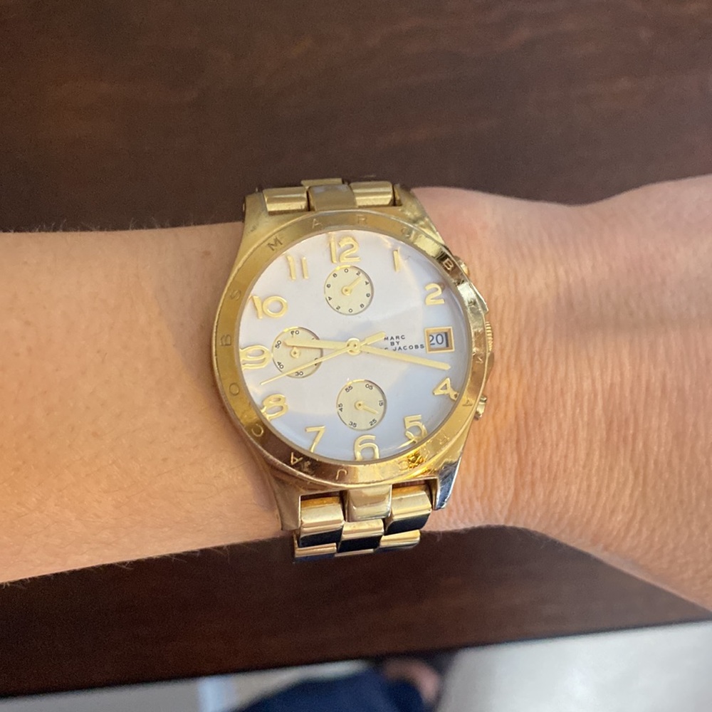 Marc Jacobs Gold Watch with White Face - Women’s